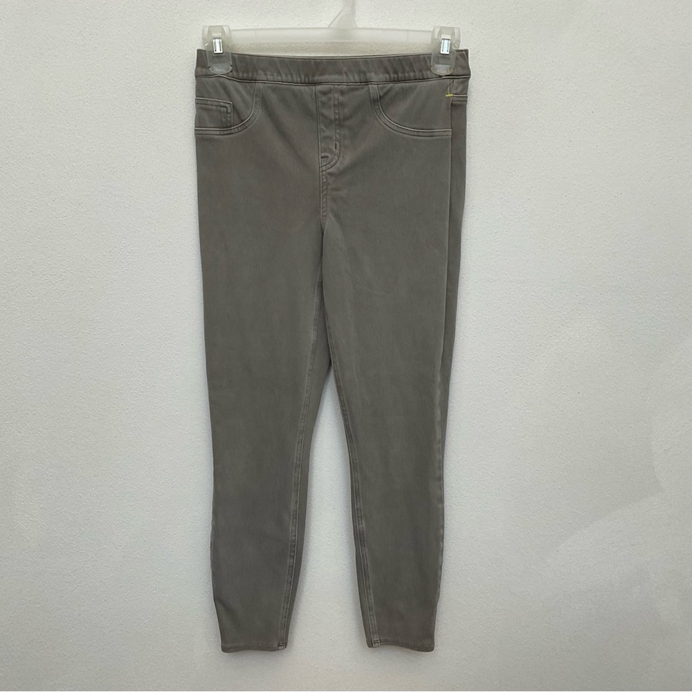 Spanx Jean-ish Grey Taupe Ankle Pull On Leggings Size Med Elastic Waist Stretch